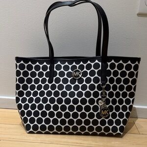 Michael Kors Black and White Dot Tote